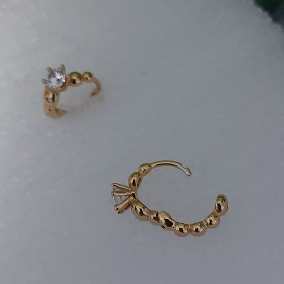 24k Gold Plated Huggie Earrings - Picture 4 of 6